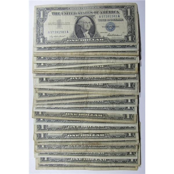 (50) $1 SILVER CERTIFICATES - U.S. CURRENCY