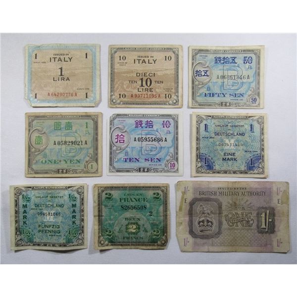 (9) WAR ISSUE MILITARY PAYMENT NOTES