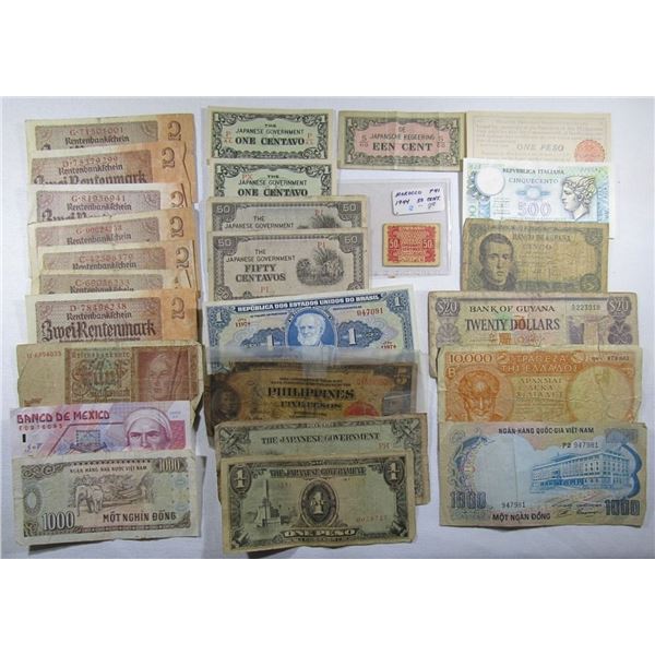 25 pc FOREIGN CURRENCY / PAPER MONEY