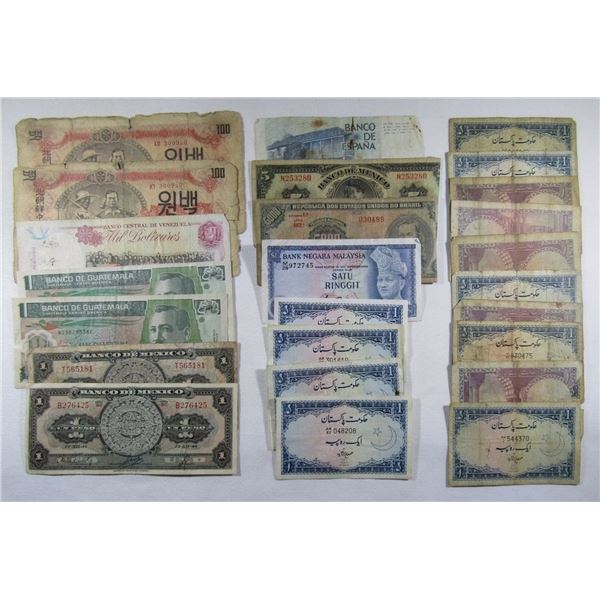 25 pc FOREIGN CURRENCY / PAPER MONEY