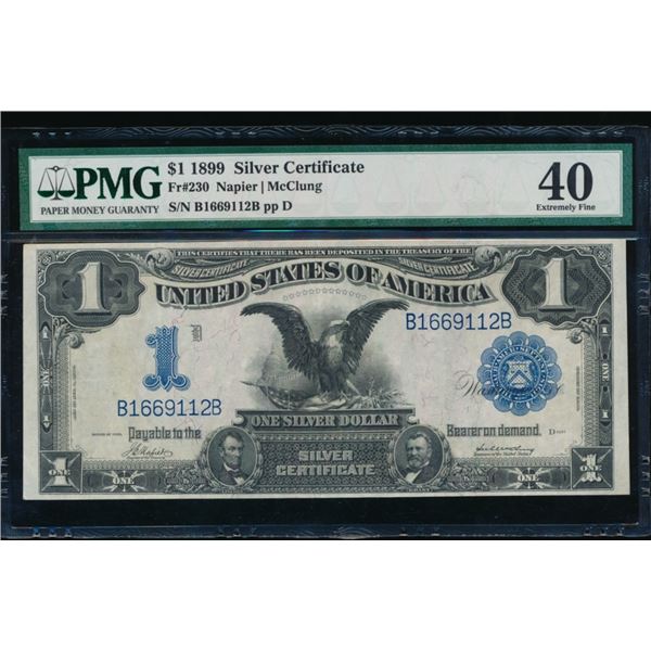1899 $1 Black Eagle Silver Certificate PMG 40