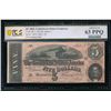Image 1 : 1864 $5 T-69 Confederate PCGS 63PPQ