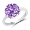Plated Rhodium 1.44ctw Amethyst Ring
