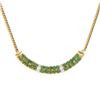 Plated 18KT Yellow Gold 2.01ctw Emerald and Diamond Pendant with Chain