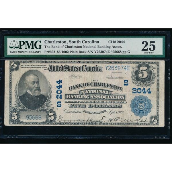 1902 $5 Charleston SC National PMG 25