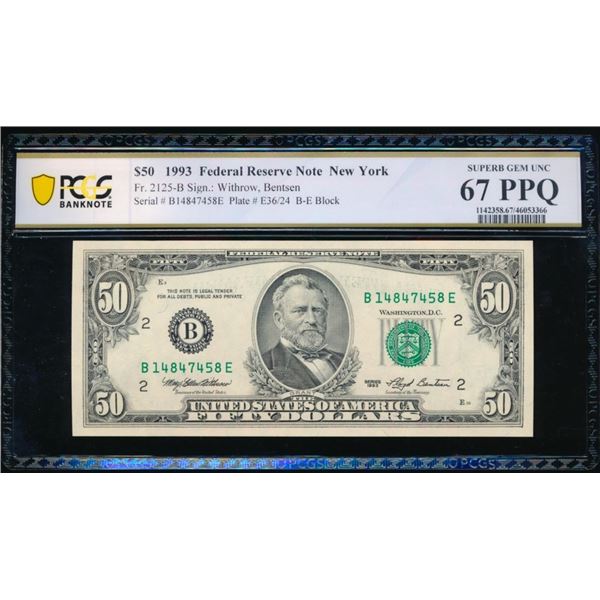 1993 $50 New York FRN PCGS 67PPQ