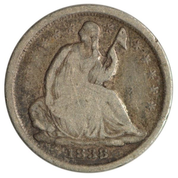 1838 Seated Liberty Half Dime