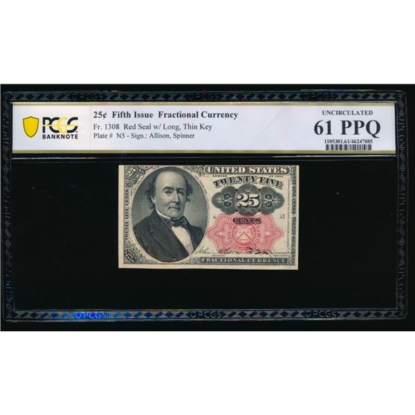 25 Cent Fifth Issue Fractional PCGS 61PPQ