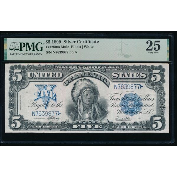 1899 $5 Chief Silver Certificate PMG 25