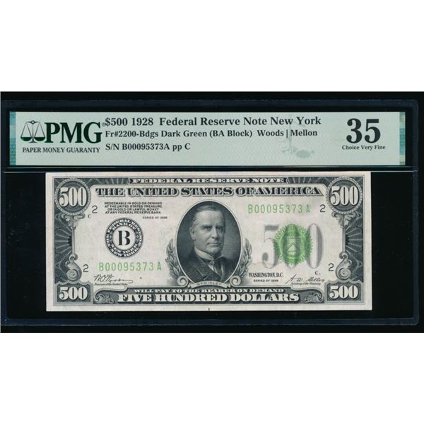 1928 $500 New York FRN PMG 35