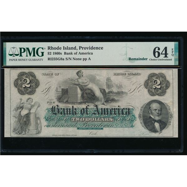 1860's $2 Providence RI Obsolete PMG 64EPQ