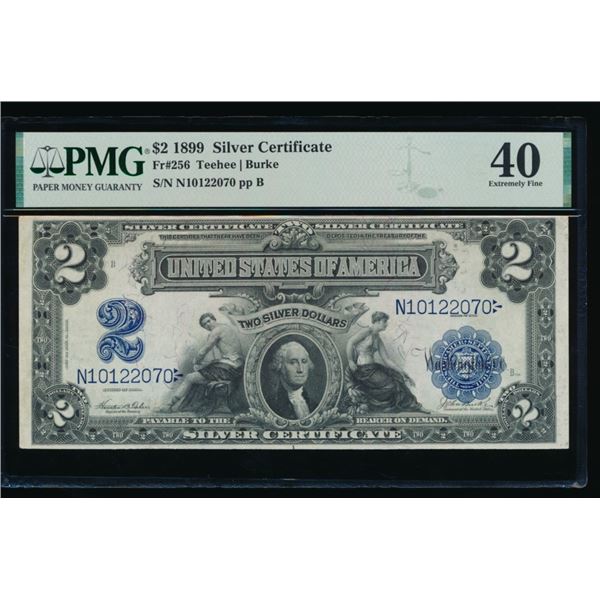 1899 $2 Mini Porthole Silver Certificate PMG 40