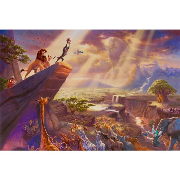 THOMAS KINKADE Disney Lion King Giclee on Canvas