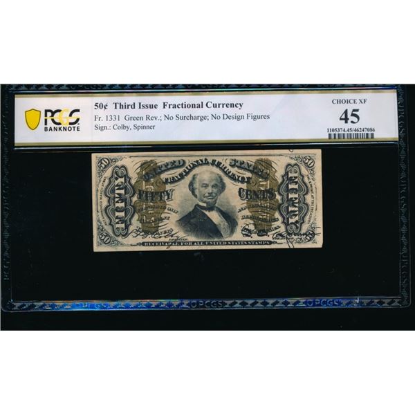 50 Cent Third Issue Fractional PCGS 45