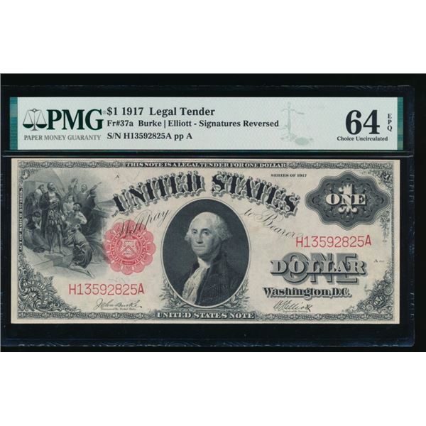 1917 $1 Legal Tender Note PMG 64EPQ