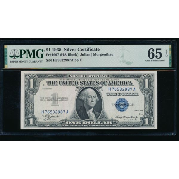 1935 $1 Silver Certificate PMG 65EPQ