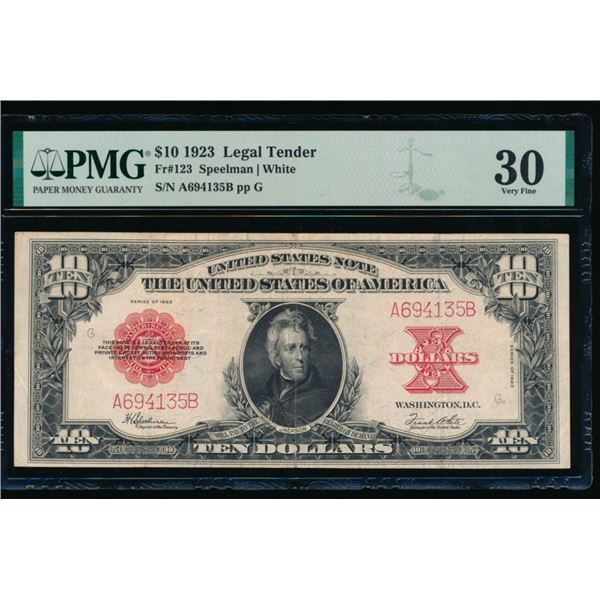 1923 $10 Poker Chip Legal Tender Note PMG 30