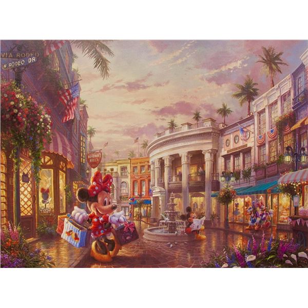 Thomas Kinkade Disney MICKEY & MINNIE MOUSE Giclee on Canvas