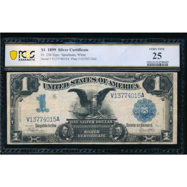 1899 $1 Black Eagle Silver Certificate PCGS 25