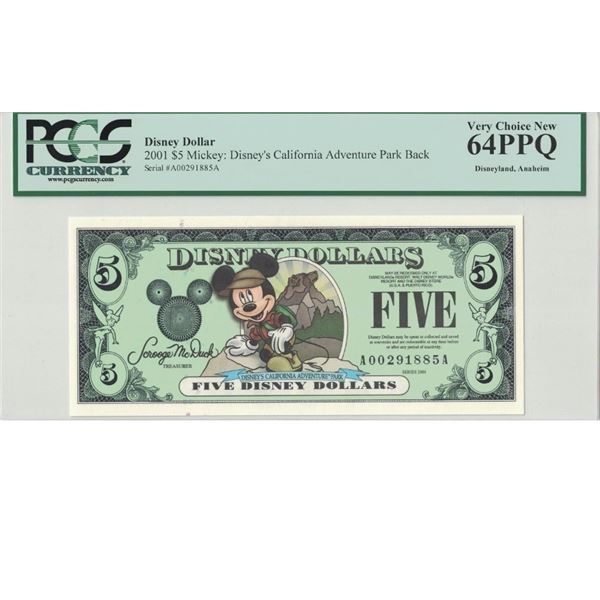 2001 $5 Disney Dollar PCGS 64PPQ