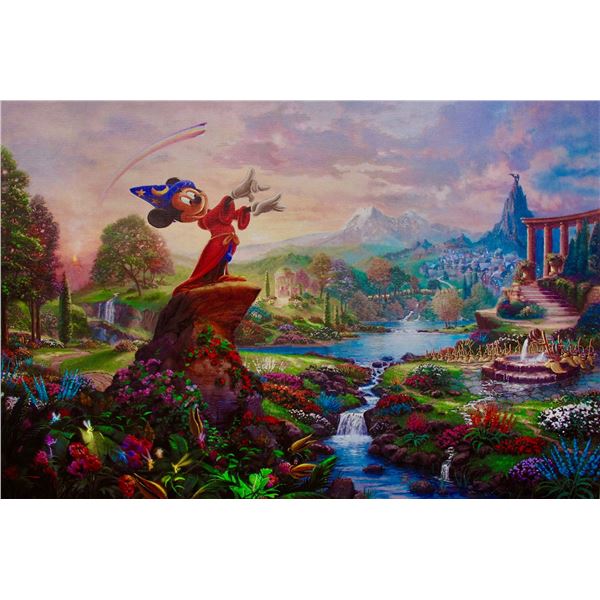 Thomas Kinkade Disney MICKEY MOUSE SORCERER FANTASIA Giclee on Canvas