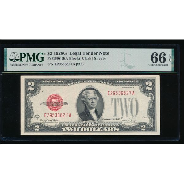 1928G $2 Legal Tender Note PMG 66EPQ