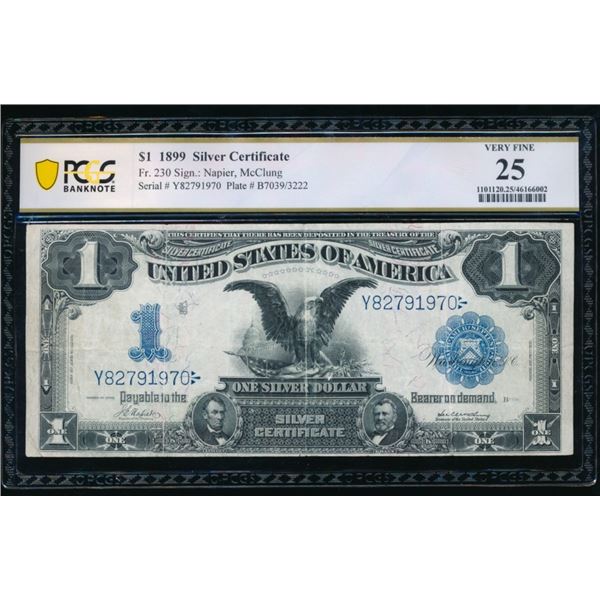 1899 $1 Black Eagle Silver Certificate PCGS 25