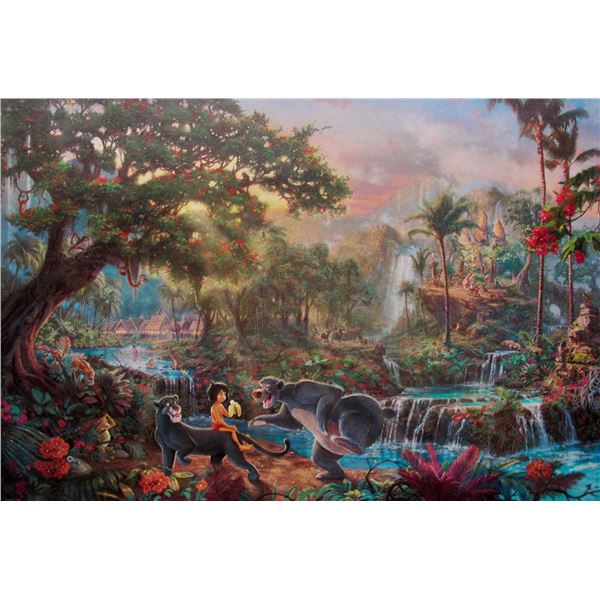 THOMAS KINKADE The Jungle Book Giclee on Canvas