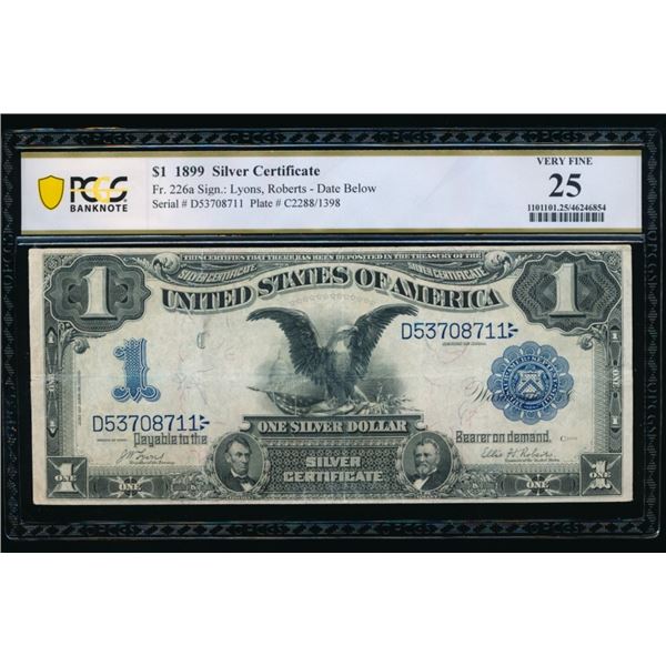 1899 $1 Black Eagle Silver Certificate PMG 25