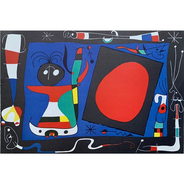 Joan Miro Woman At The Mirror Plate Signed 1982 Lithograph