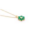 Image 2 : Plated 18KT Yellow Gold 1.82ctw Green Agate and Diamond Pendant with Chain