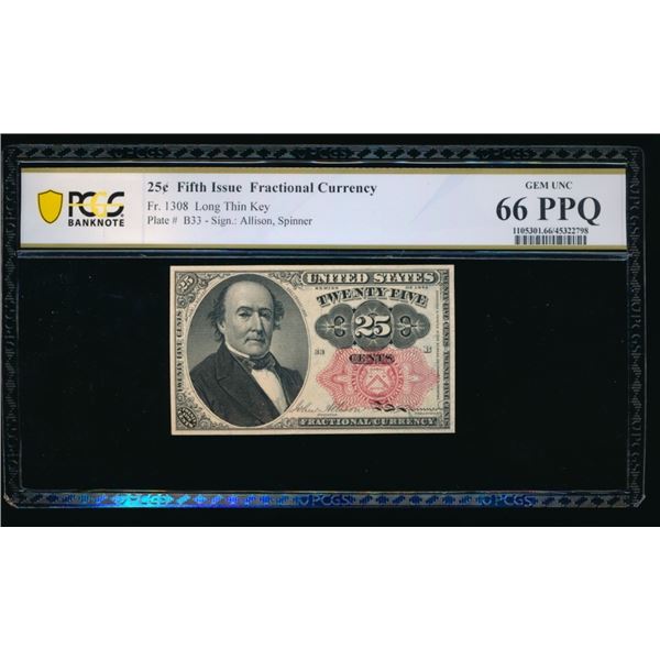 25 Cent Fifth Issue Fractional PCGS 66PPQ
