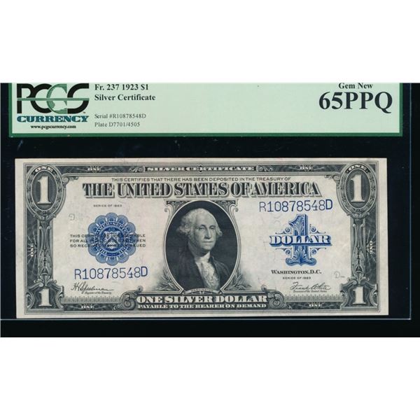 1923 $1 Silver Certificate PCGS 65PPQ