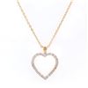 Image 1 : Plated 18KT Yellow Gold 0.22ctw Diamond Heart Pendant with Chain