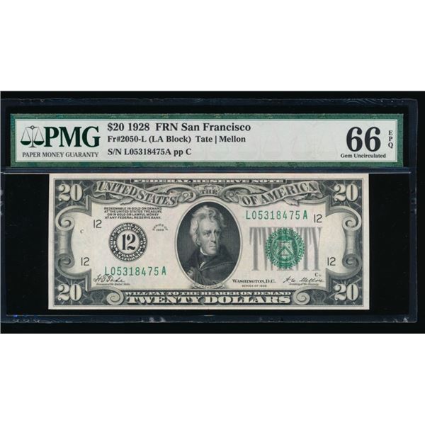 1928 $20 San Francisco FRN PMG 66EPQ