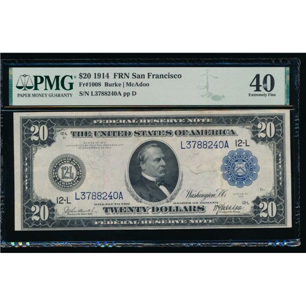 1914 $20 San Francisco FRN PMG 40