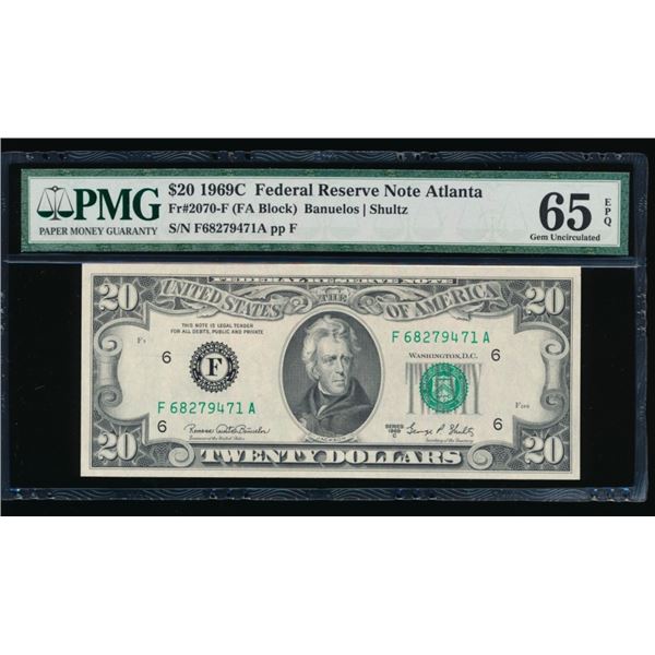 1969C $20 Atlanta FRN PMG 65EPQ