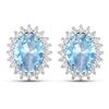 14KT White Gold 1.92ctw Aquamarine and Diamond Earrings