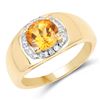 Image 2 : Plated 18KT Yellow Gold 1.20ct Citrine and Topaz Ring