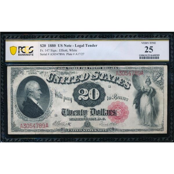 1880 $20 Legal Tender Note PCGS 25