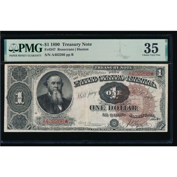 1890 $1 Treasury Note PMG 35