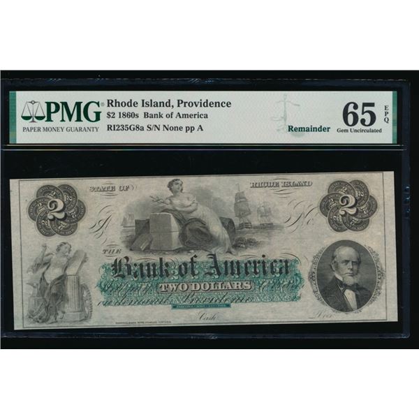 1860's $2 Providence RI Obsolete PMG 65EPQ