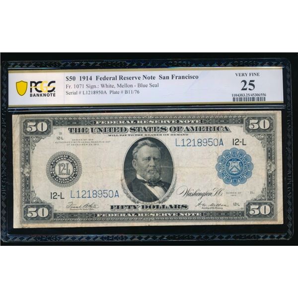 1914 $50 San Francisco FRN PCGS 25