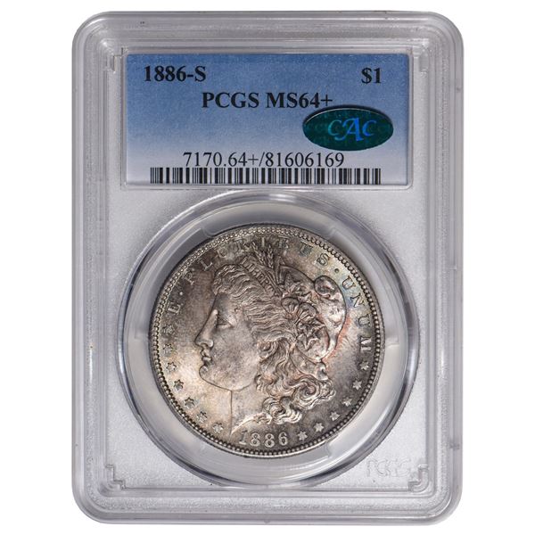 1886-S $1 Morgan Silver Dollar PCGS MS64+ CAC