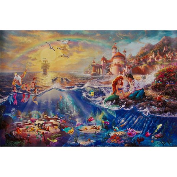THOMAS KINKADE Ariel The Little Mermaid Giclee on Canvas
