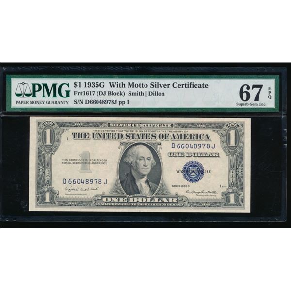 1935G $1 Silver Certificate PMG 67EPQ