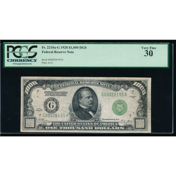 1928 $1000 Chicago FRN PCGS 30