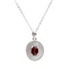 Plated Rhodium 1.26cts Garnet and Diamond Necklace