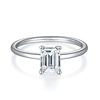 Emerald Cut 1.00ct VVS1 White F-G Fire Moissanite Ring