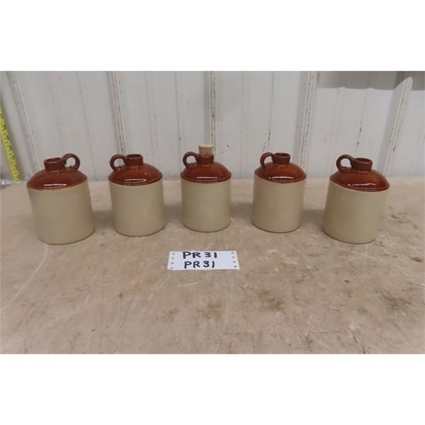 5 Vintage Medalta Mini Crock Jugs